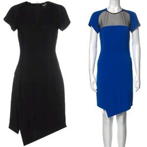 NWT Roberto Cavalli Just Cavalli mesh panel asymmetric diagonal hemline dress